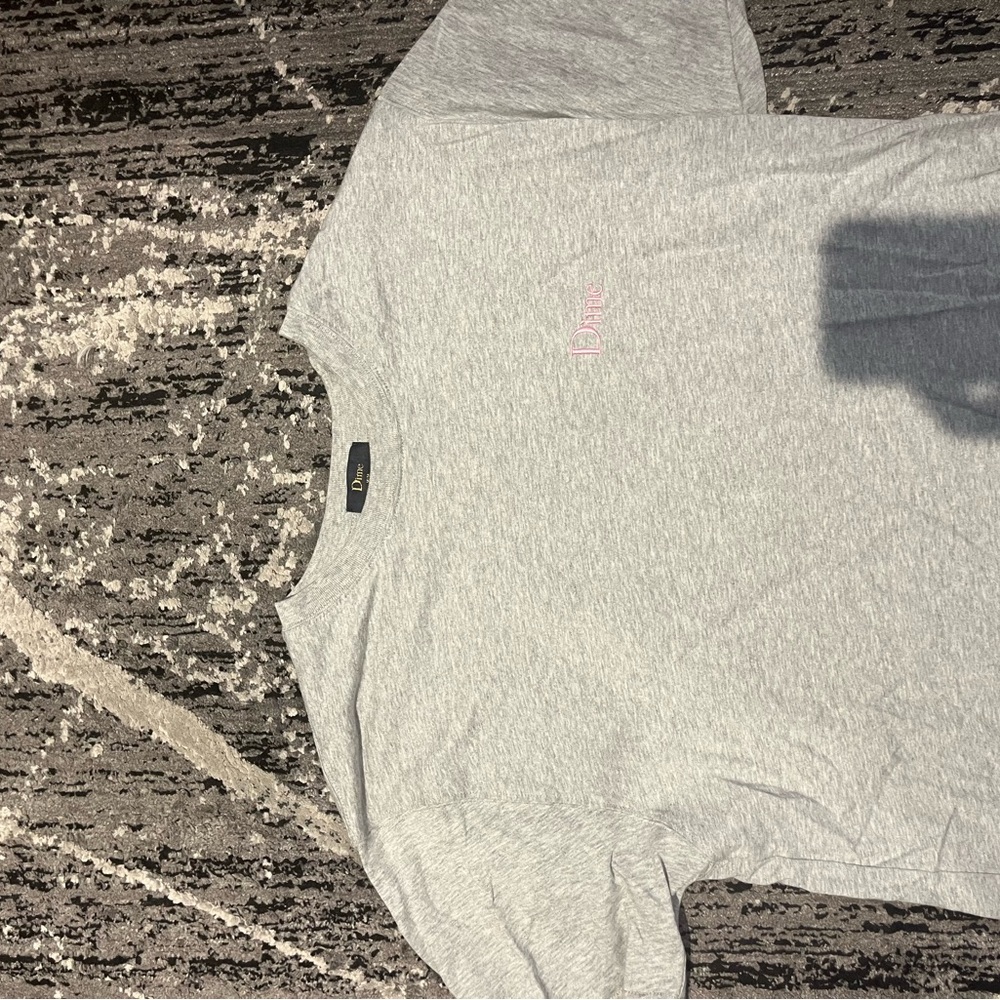 Dime Light Gray Tee with Pink Logo